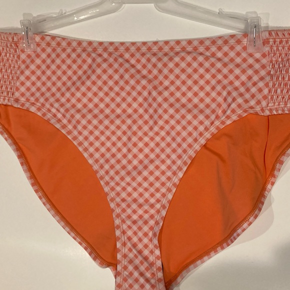 Time and Tru Orange Gingham Bikini Swim Bottom 3X - Picture 2 of 5